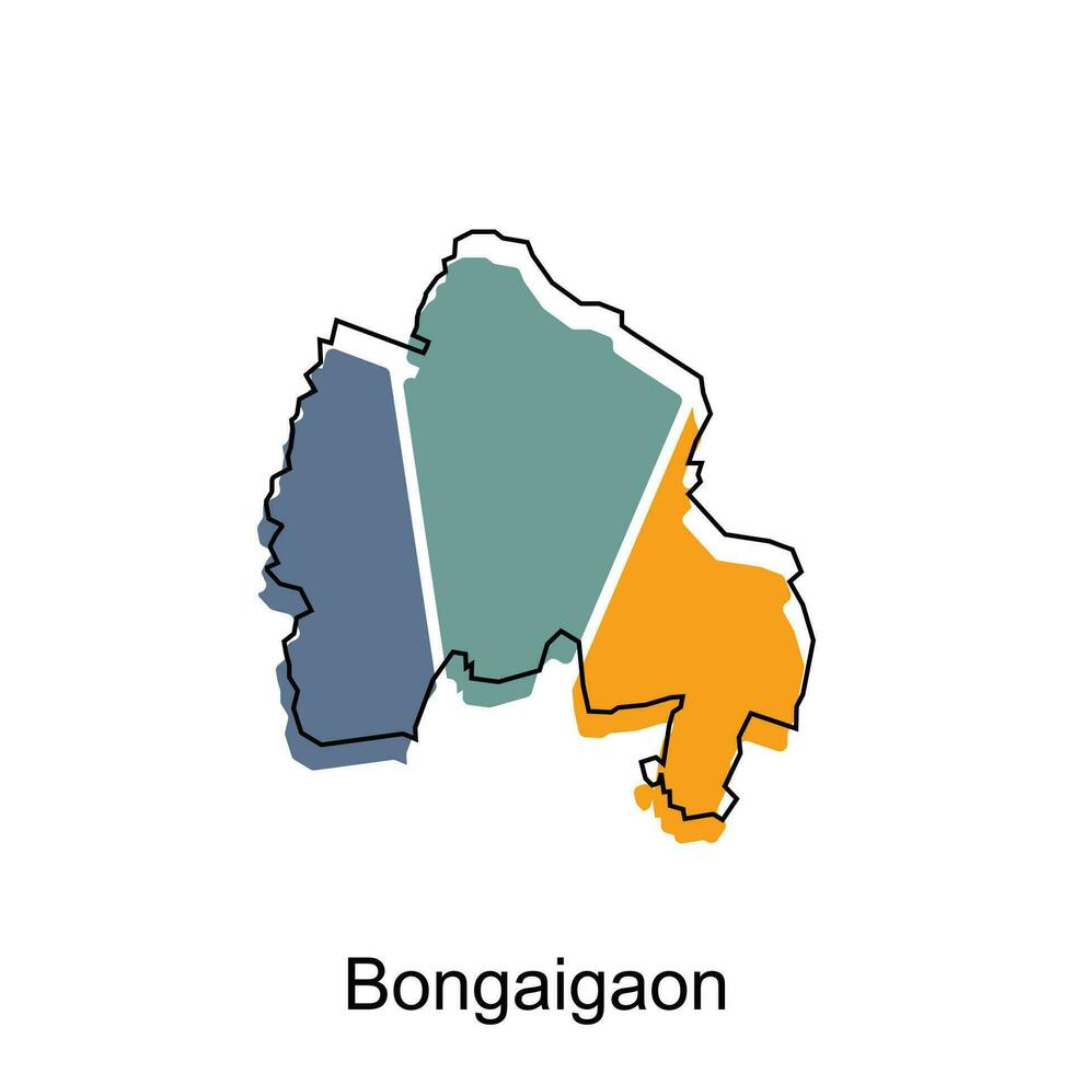 mapa do bongaigaon moderno geométrico ilustração, mapa do Índia país vetor Projeto modelo