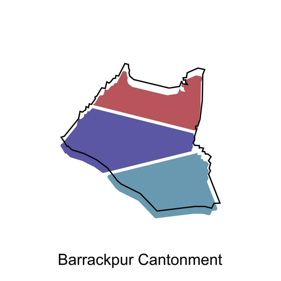 Barrackpur acantonamento mapa ilustração projeto, vetor modelo com esboço gráfico esboço estilo isolado em branco fundo