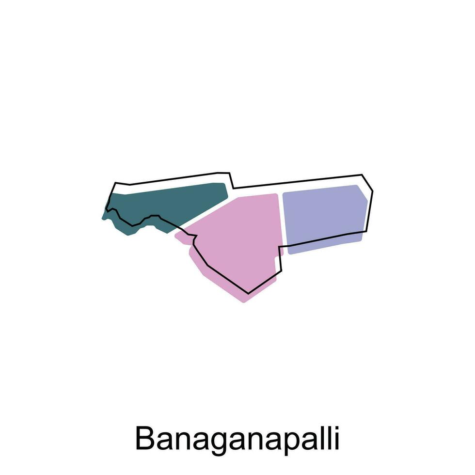 mapa do banaganapalli moderno geométrico ilustração, mapa do Índia país vetor Projeto modelo