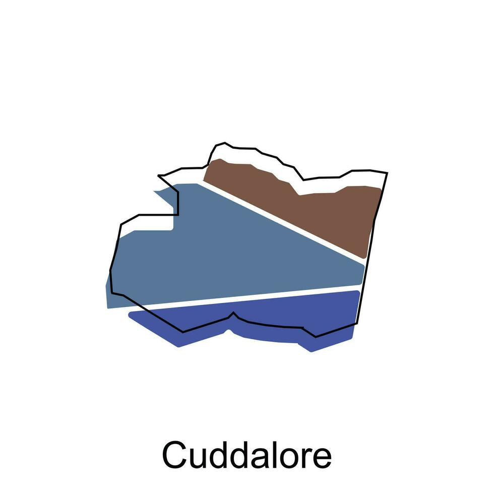 cuddalore mapa ilustração projeto, vetor modelo com esboço gráfico esboço estilo isolado em branco fundo