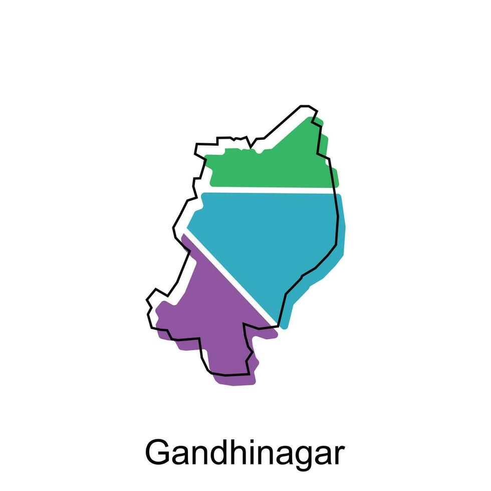 mapa do Gandhinagar Projeto modelo com esboço gráfico esboço estilo isolado em branco fundo vetor