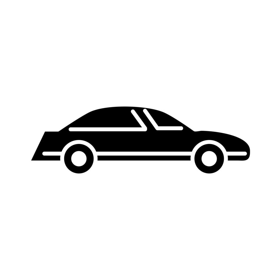 ícone de linha de visão lateral de transporte de carro isolado no fundo branco vetor