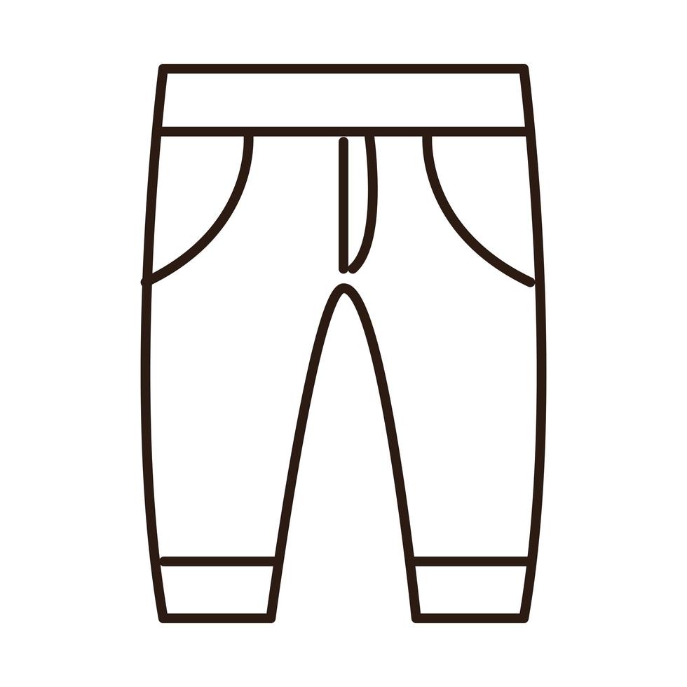 calças masculinas linha de roupa ícone fundo branco vetor