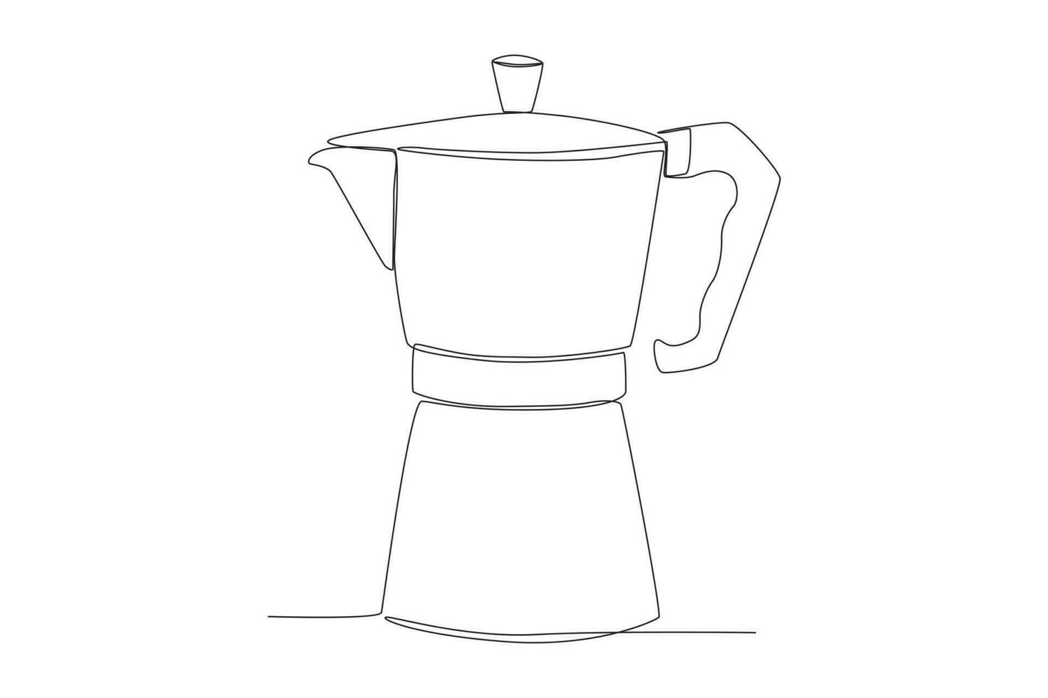 vetor contínuo linha desenhando do café Panela barista vetor ilustração