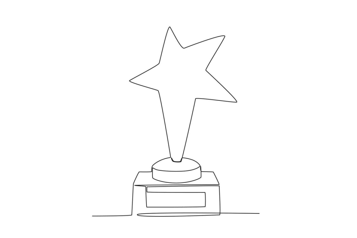 vetor mão desenhado 1 linha arte do troféu Estrela