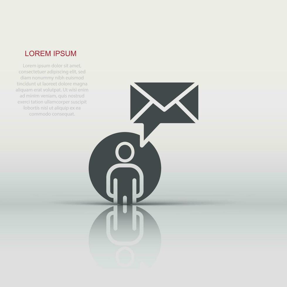 pessoas com ícone de envelope em estilo simples. e-mail receber ilustração vetorial no fundo branco isolado. conceito de negócio de mensagem. vetor