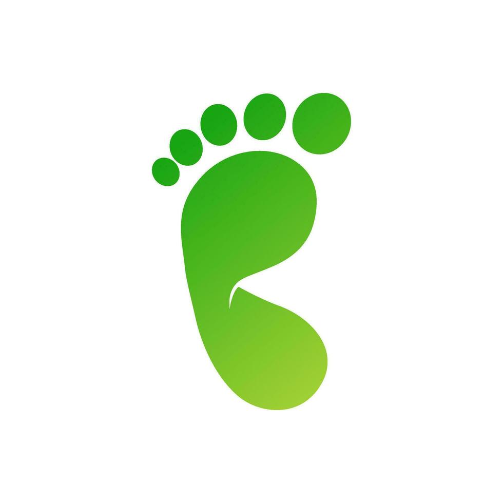 verde pé vetor logotipo modelo