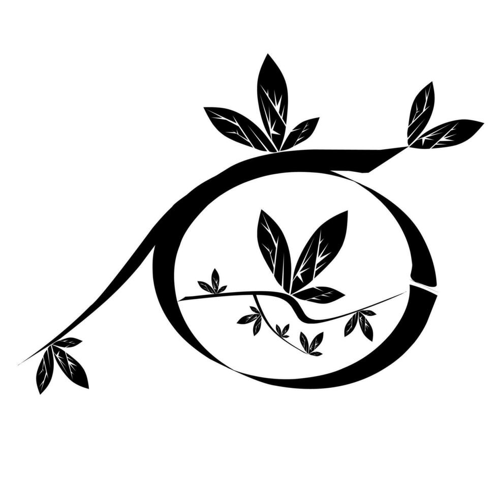 plantar forma logotipo ilustração com círculo forma vetor