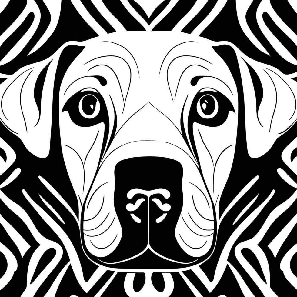 cachorro face detalhado ilustração vetor arte. cachorro face Preto e branco vetor arte