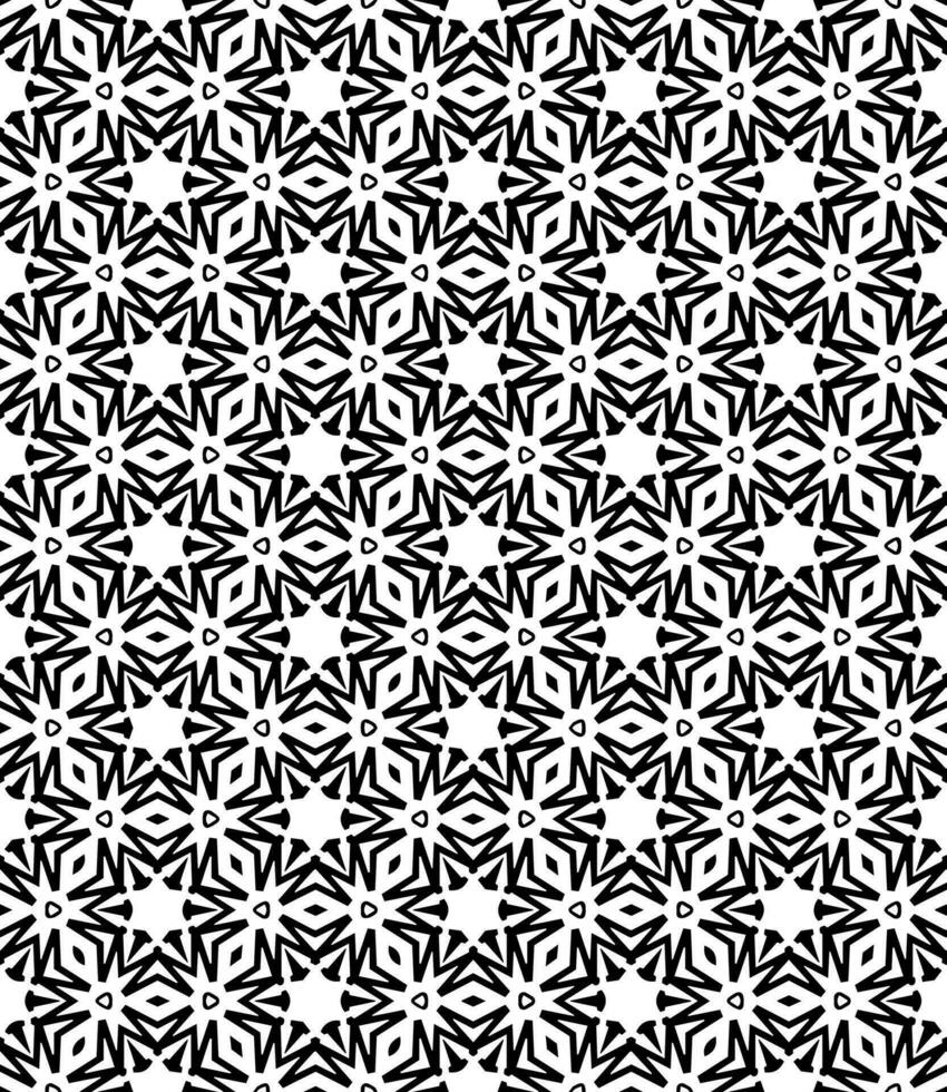 padrão abstrato sem emenda preto e branco. fundo e pano de fundo. design ornamental em tons de cinza. vetor