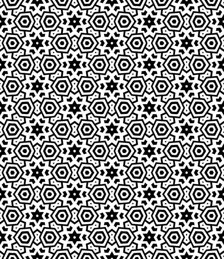 padrão abstrato sem emenda preto e branco. fundo e pano de fundo. design ornamental em tons de cinza. vetor