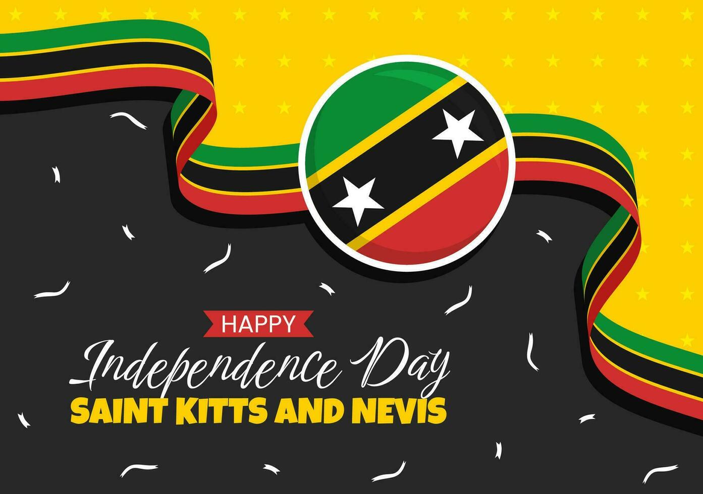 feliz independência dia santo kitts e nevis vetor ilustração com país bandeira fundo dentro plano desenho animado mão desenhado aterrissagem página modelos