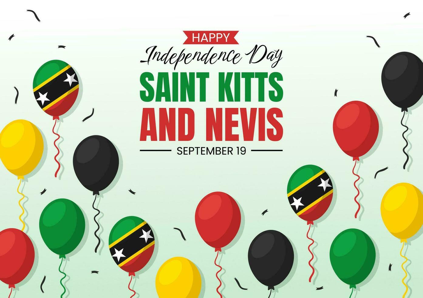 feliz independência dia santo kitts e nevis vetor ilustração com país bandeira fundo dentro plano desenho animado mão desenhado aterrissagem página modelos