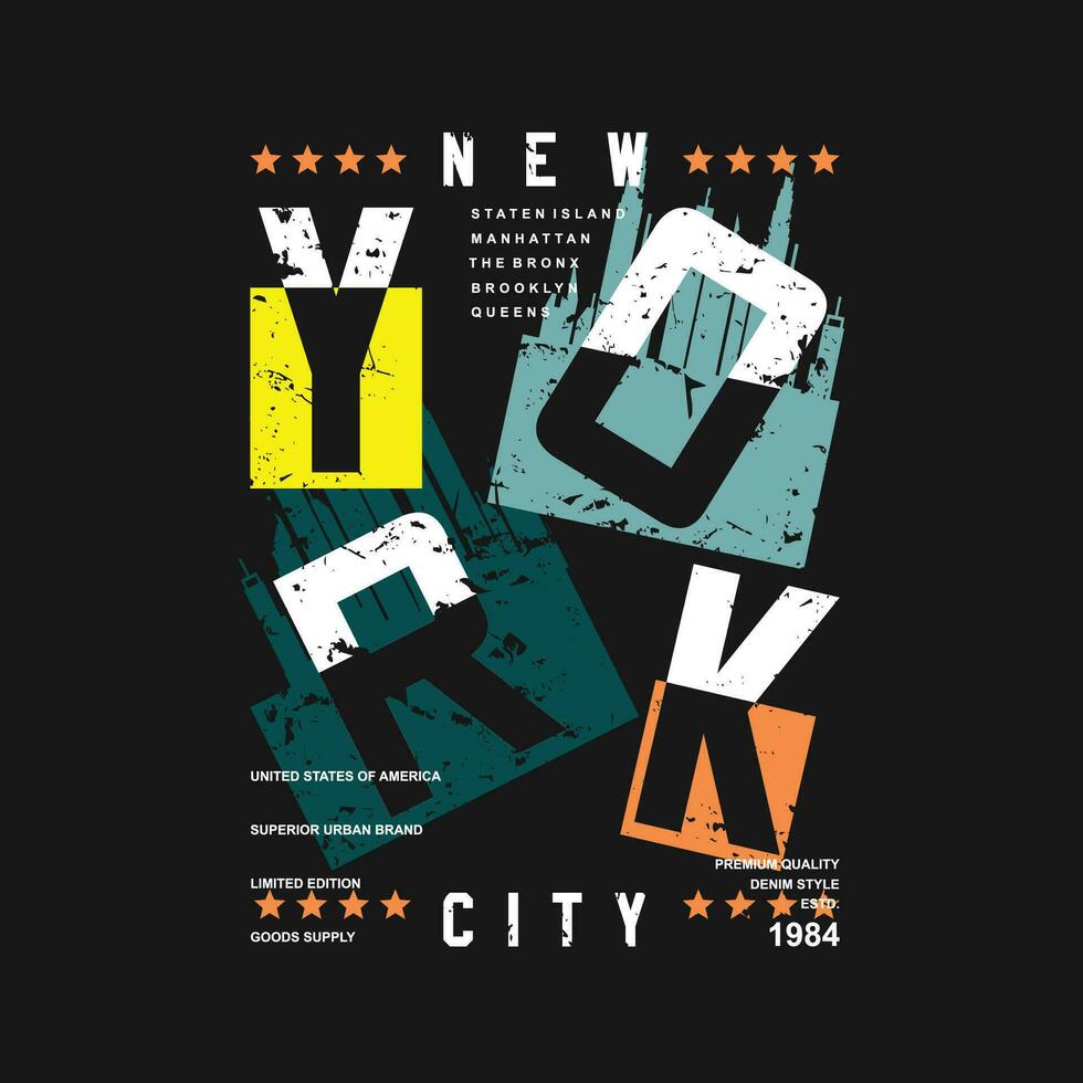 Novo Iorque cidade tipografia slogan gráfico, t camisa vetor, ilustração, para legal casual masculino estilo vetor