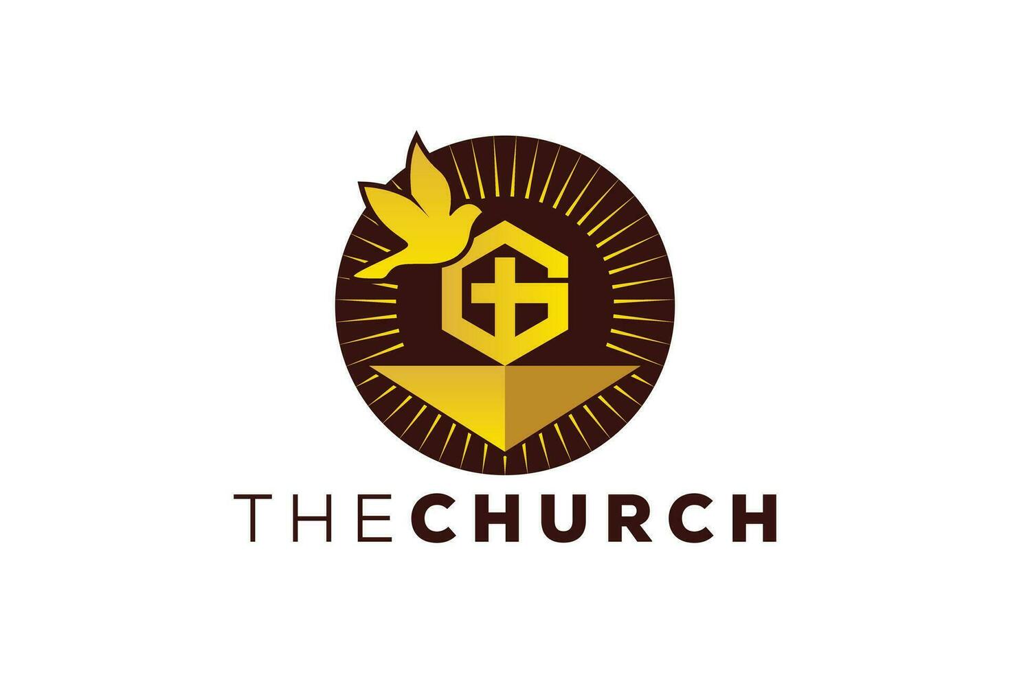 na moda e profissional carta g Igreja placa cristão e pacífico vetor logotipo