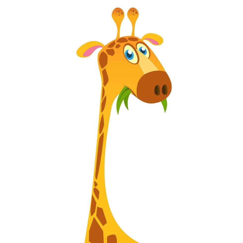 desenho animado engraçado girafa. vetor ilustração do africano savana girafa