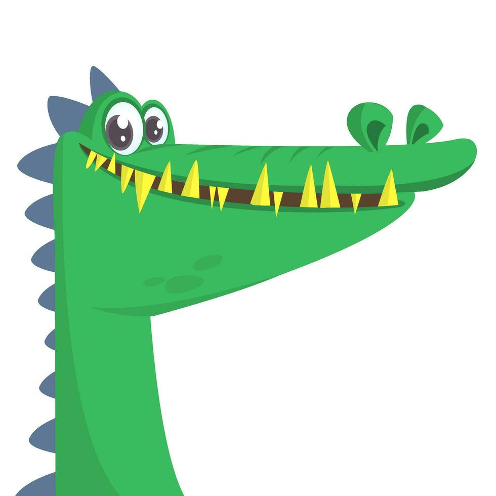 fofa desenho animado crocodilo. vetor ilustração do uma verde crocodilo