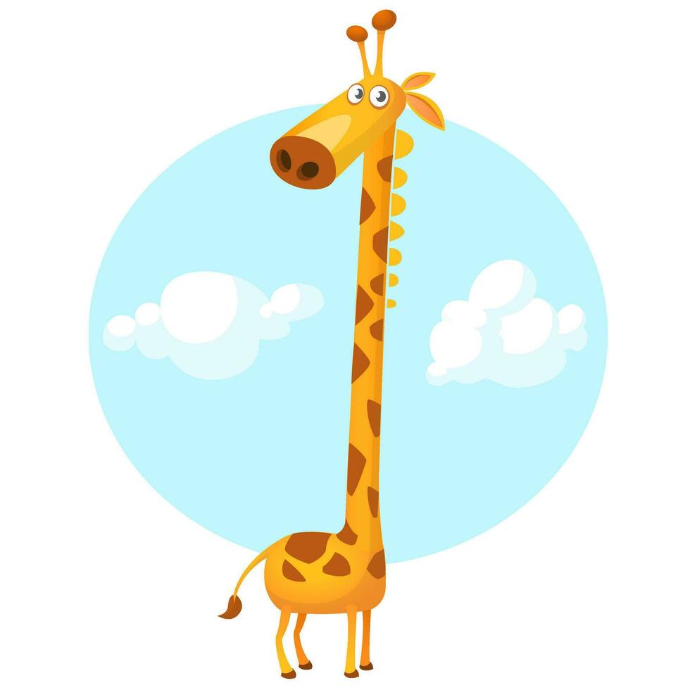 bonita girafa desenho animado. vetor ilustração isolado