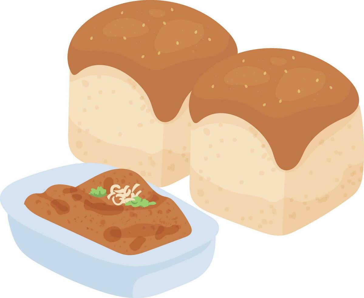 pav bhaji indiano Comida ilustração vetor