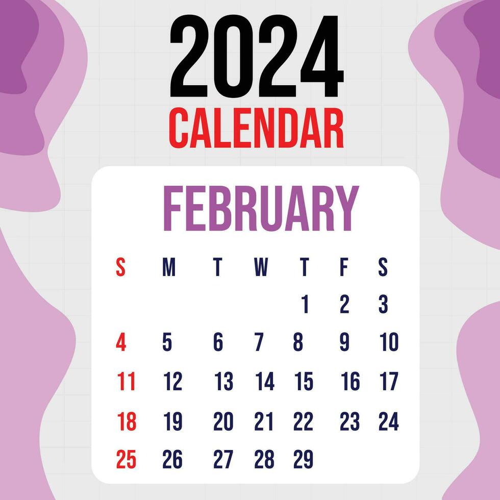 calendário 2024 colorido modelo Projeto vetor