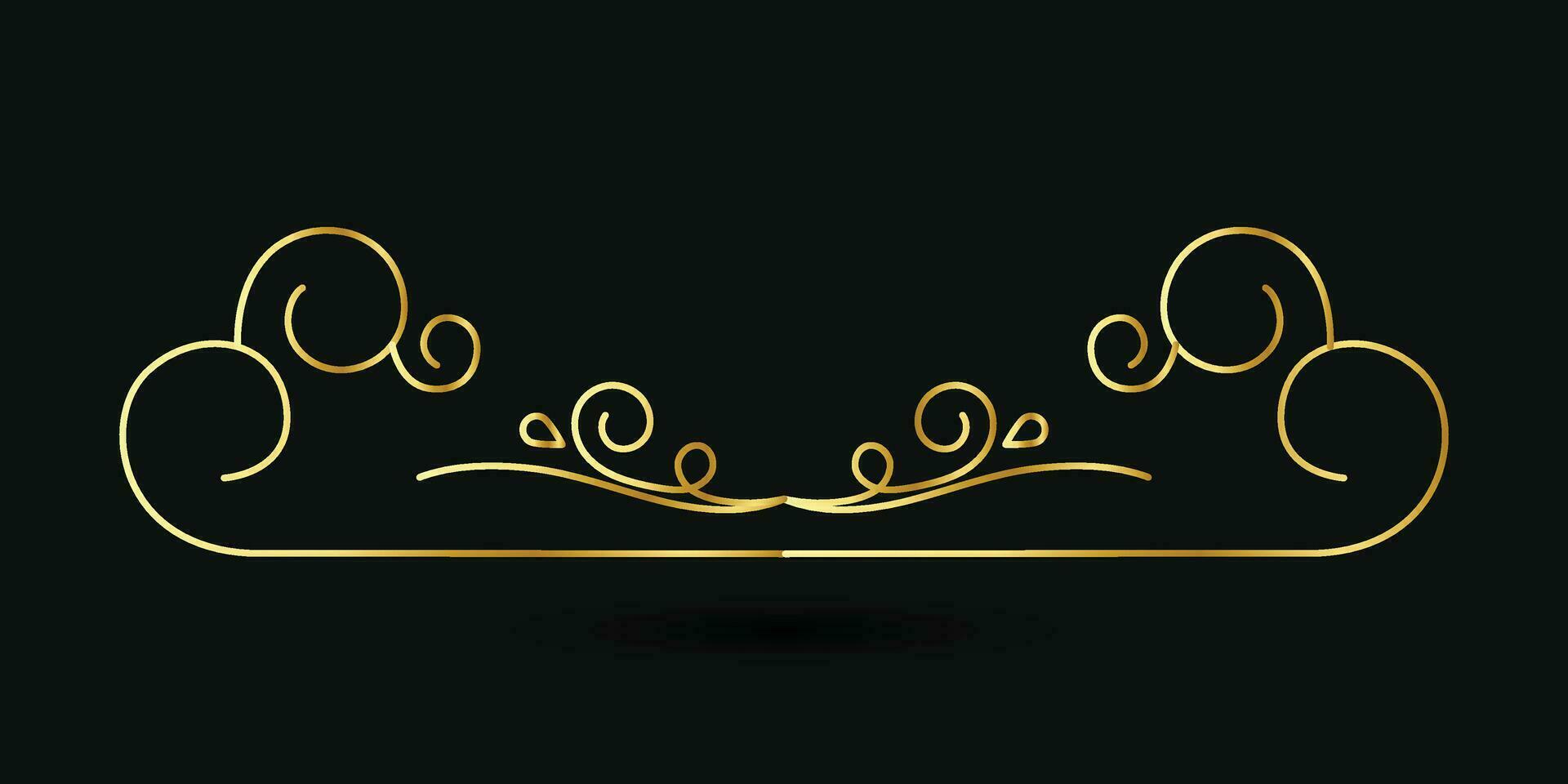 quadro de título de ouro decorativo isolado no ornamento clássico de fundo de cor verde escuro vetor