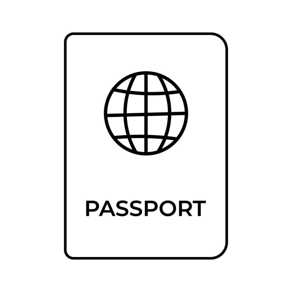 ícone de contorno de passaporte vetor