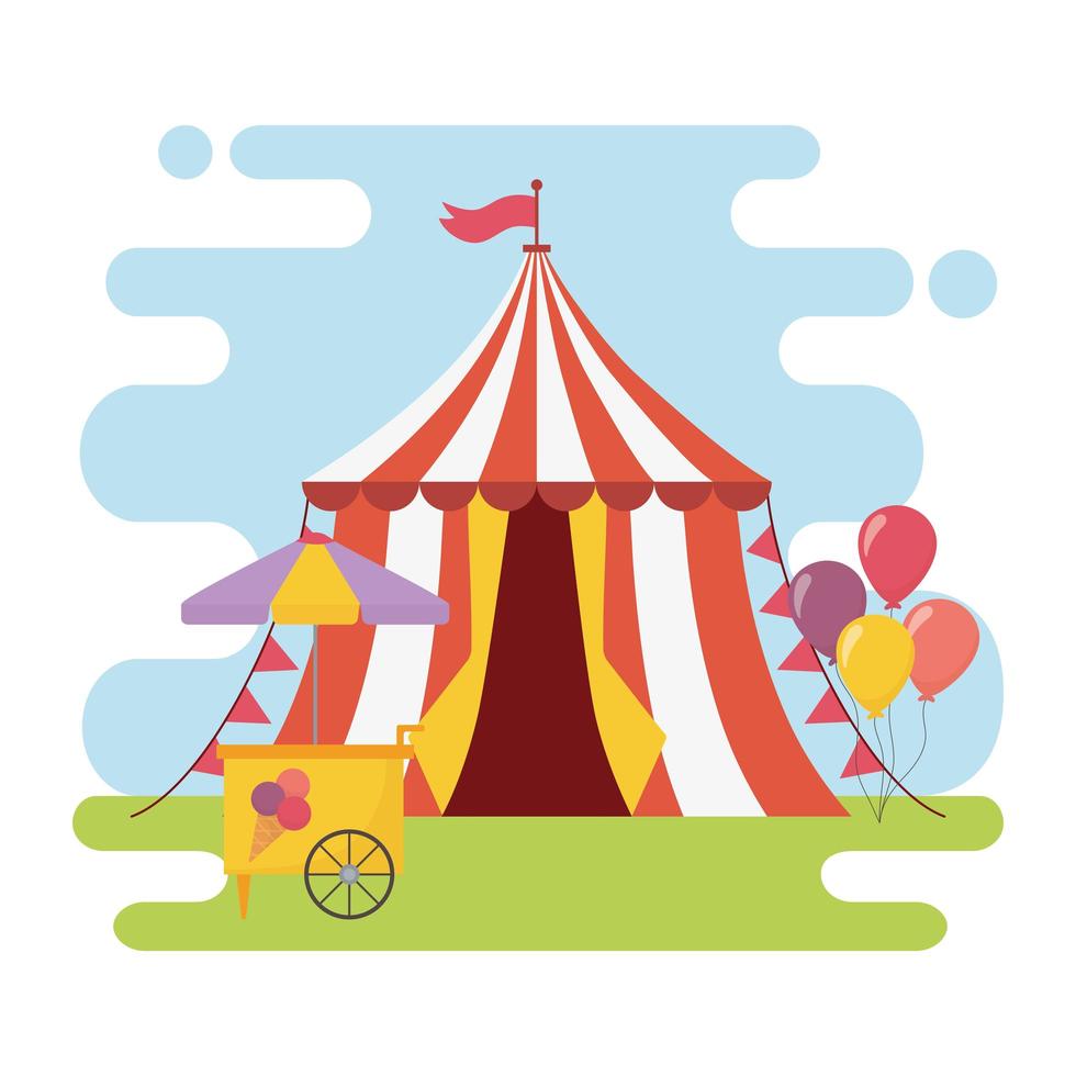 diversão feira carnaval barraca barraca de sorvete balões recreação entretenimento vetor