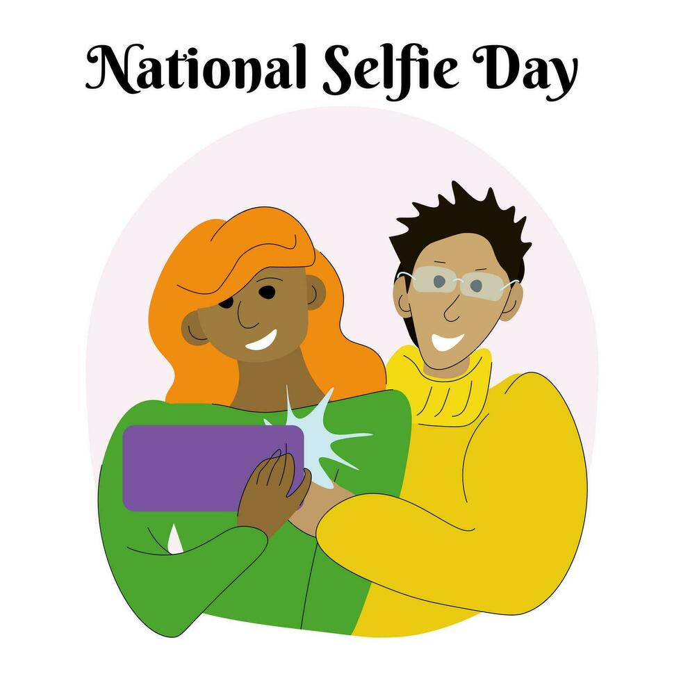 nacional selfie dia, bandeira ou poster Projeto vetor