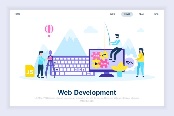 Conceito de design plano moderno de desenvolvimento Web vetor