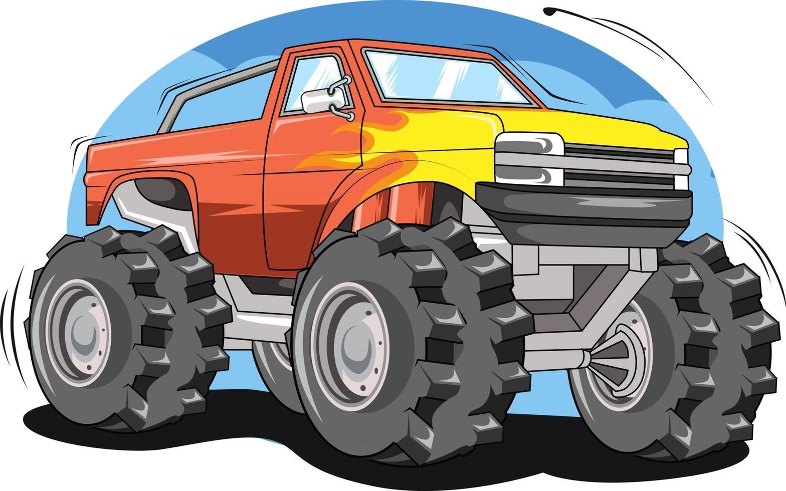 desenho à mão de ilustração de carro off-road vetor