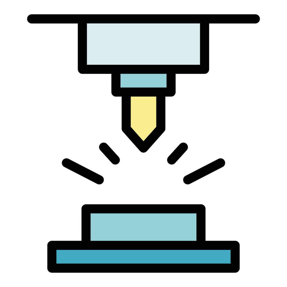 oficina cnc máquina ícone vetor plano