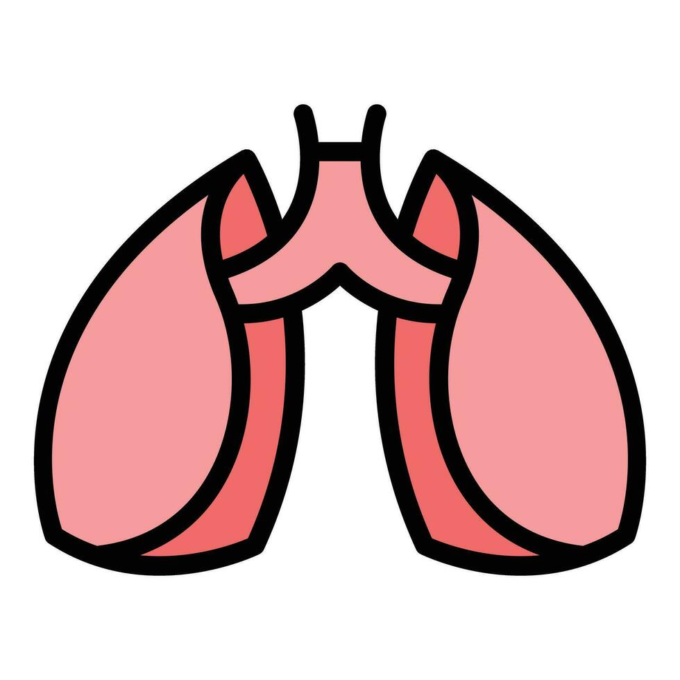 paciente pulmões ícone vetor plano