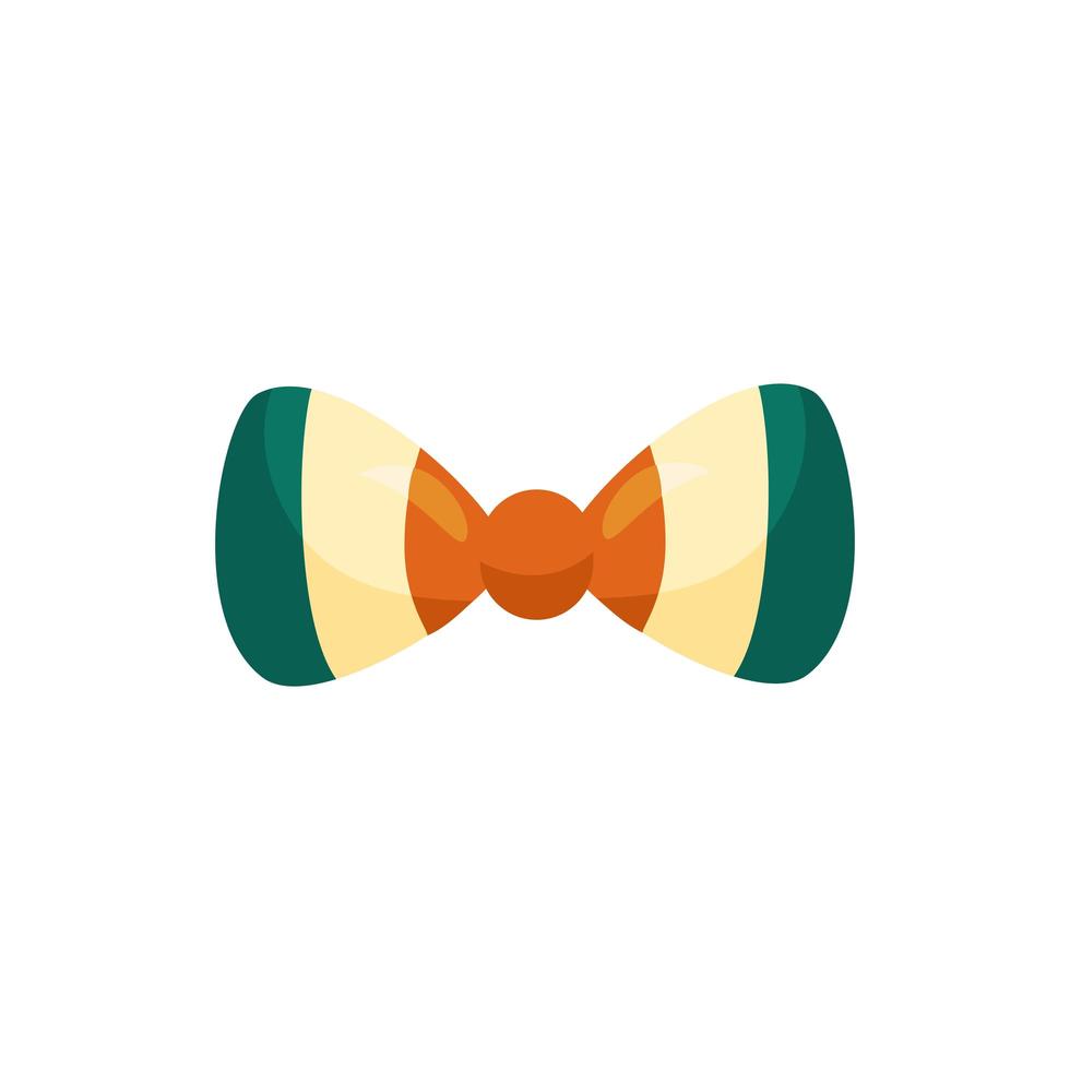 gravata borboleta com ícone de estilo do detalhe da bandeira da Irlanda vetor