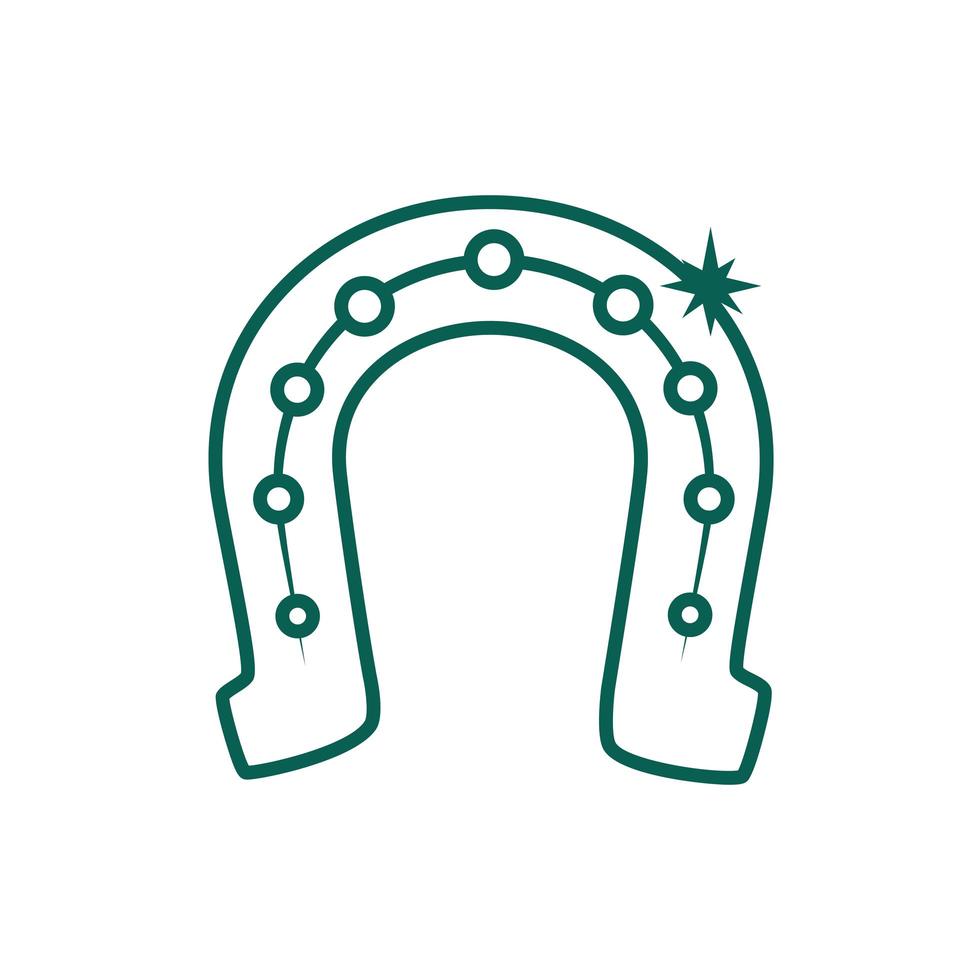 ícone de estilo de linha da sorte em ferradura vetor