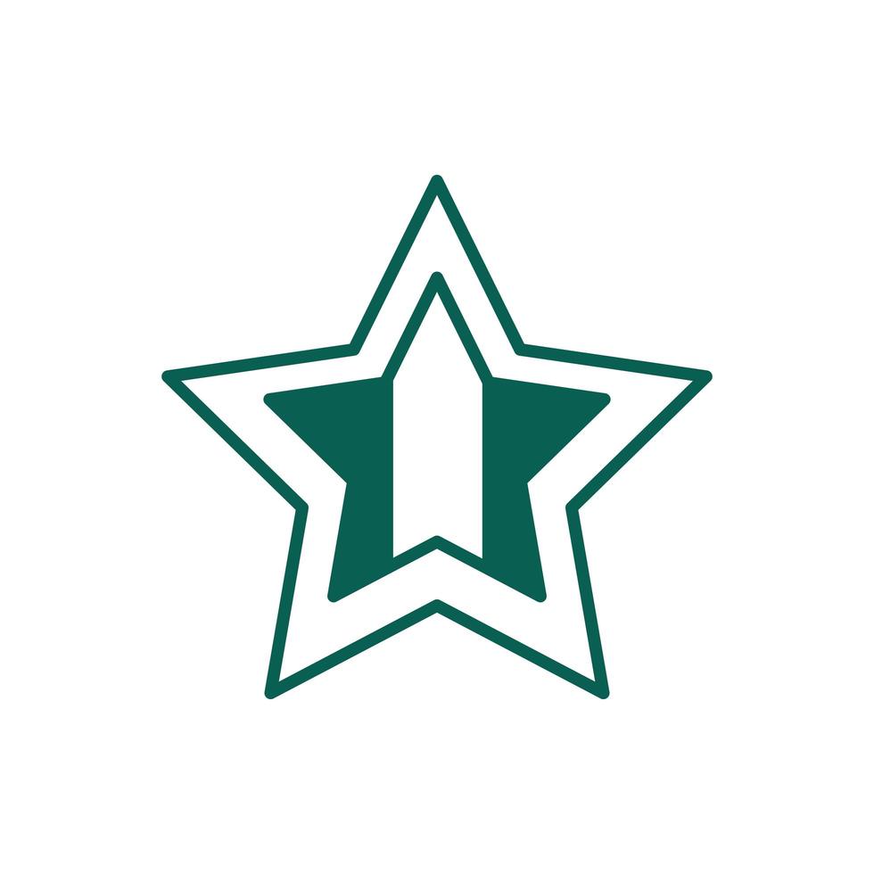 ícone de estilo de linha de qualidade estrela vetor