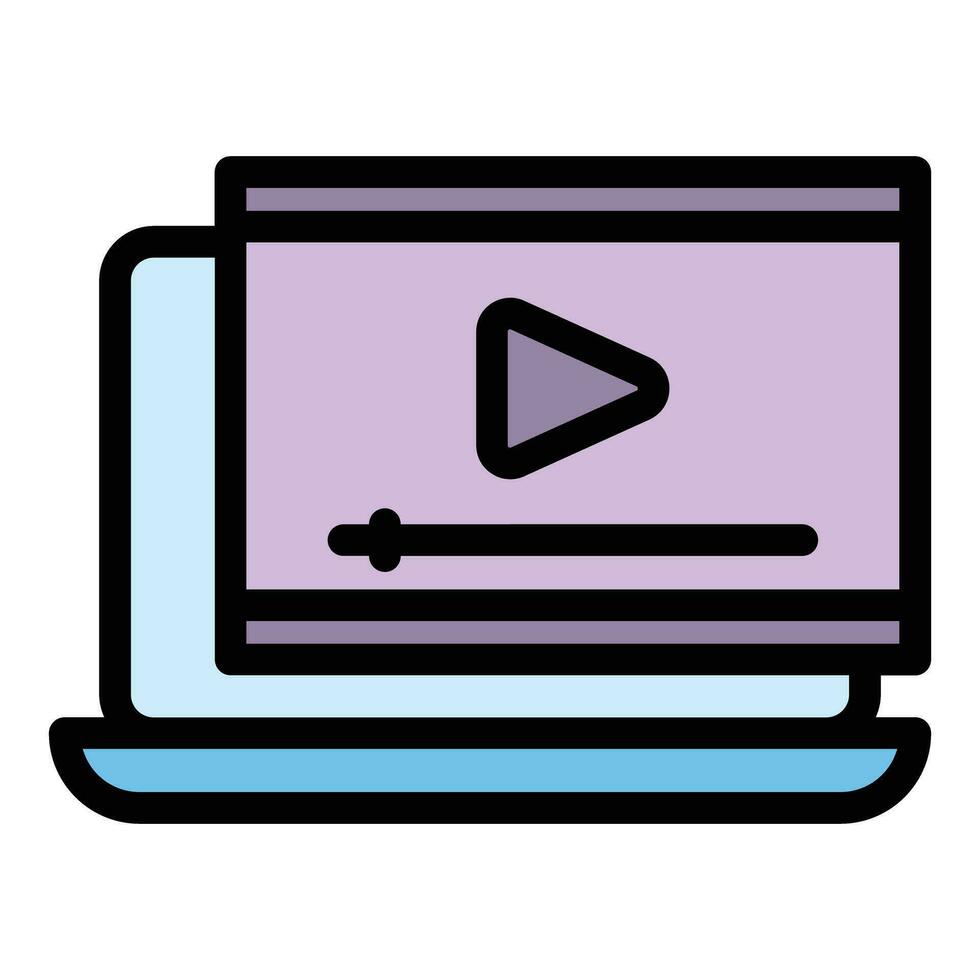 conectados vídeo curso ícone vetor plano