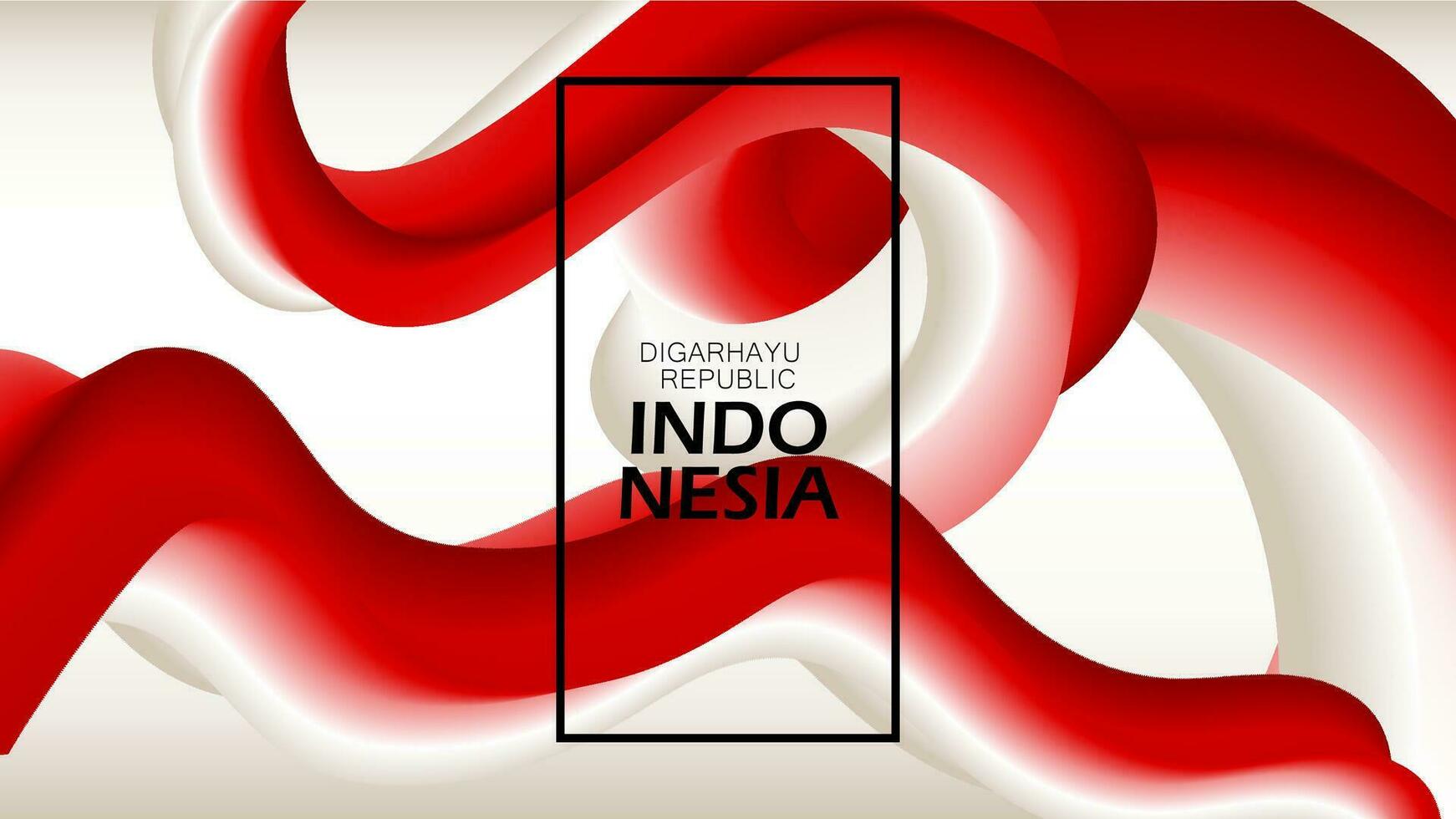fundo indonésio bandeira abstrato gradiente 3d onda comemoro aniversário 17 agosto digital arte. vetor ilustração. nacional e espírito estilo.