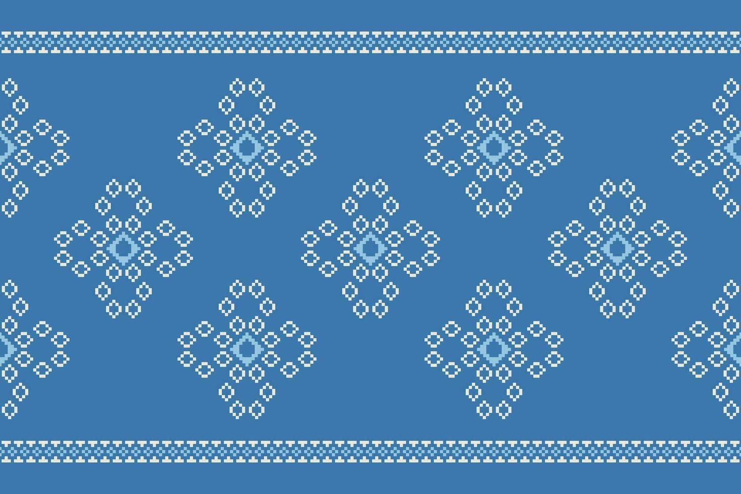 étnico geométrico tecido padronizar Cruz ponto.ikat bordado étnico oriental pixel padronizar marinha azul fundo. resumo,vetor,ilustração. textura,vestuário,quadro,decoração,motivos,seda papel de parede. vetor