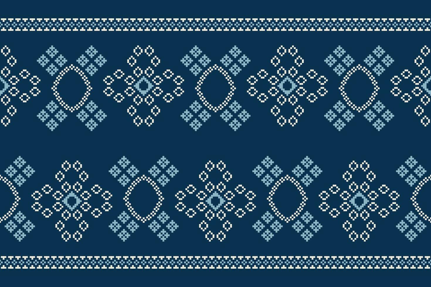 étnico geométrico tecido padronizar Cruz ponto.ikat bordado étnico oriental pixel padronizar marinha azul fundo. resumo,vetor,ilustração. textura,vestuário,quadro,decoração,motivos,seda papel de parede. vetor