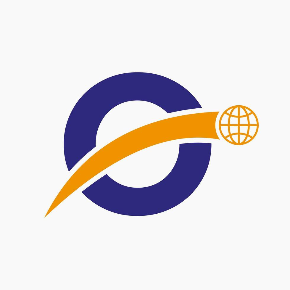 carta o logotipo conceito com global mundo ícone vetor modelo