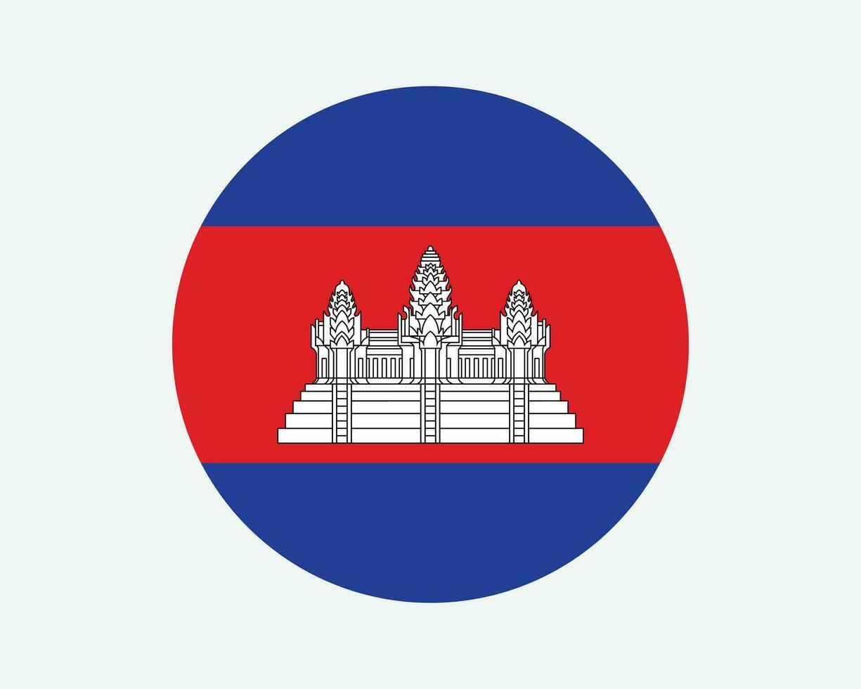 Camboja volta país bandeira. circular cambojano khmer nacional bandeira. reino do Camboja círculo forma botão bandeira. eps vetor ilustração.