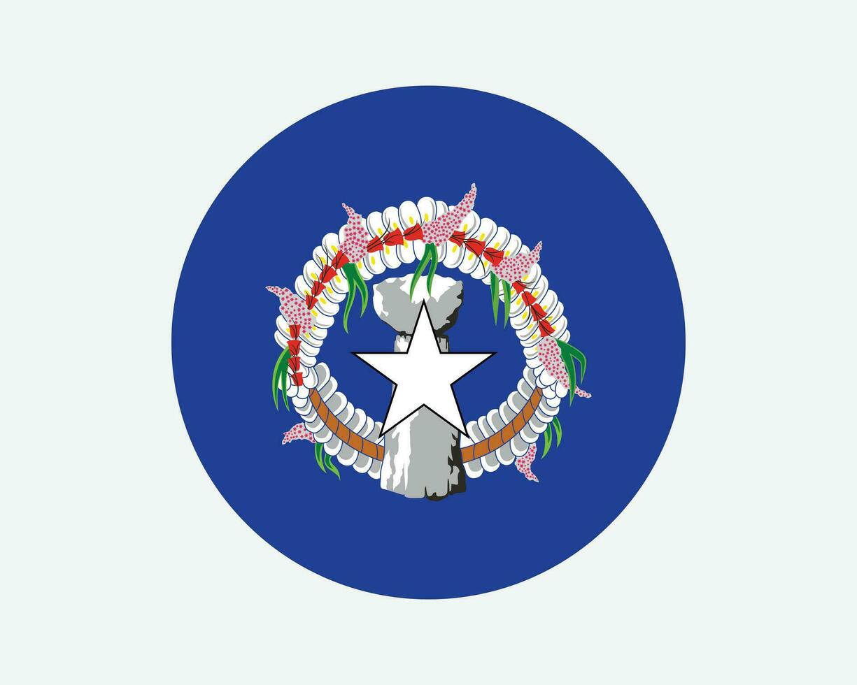 norte mariana ilhas volta bandeira. norte mariana ilhas círculo bandeira. nos EUA comunidade Unidos estados território circular forma botão bandeira. eps vetor ilustração.