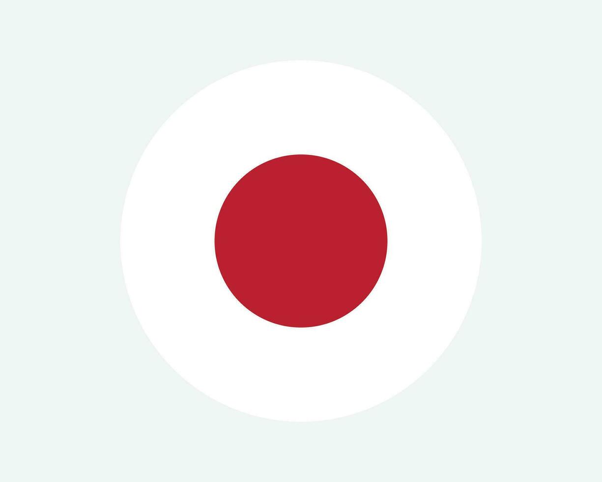 Japão volta país bandeira. japonês círculo nacional bandeira. nipônico Nihon circular forma botão bandeira. eps vetor ilustração.