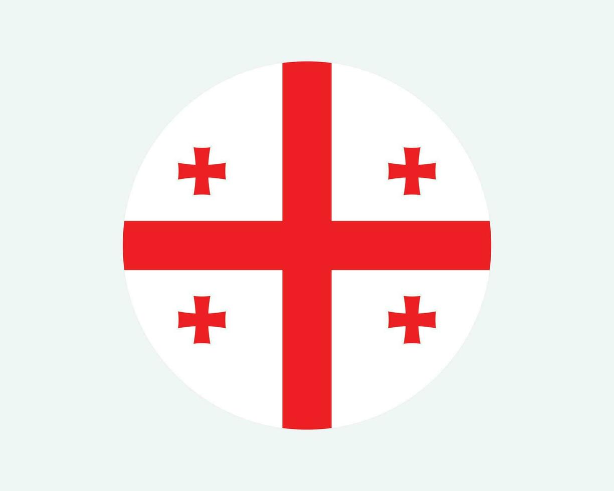 geórgia volta país bandeira. georgiano círculo nacional bandeira. geórgia circular forma botão bandeira. eps vetor ilustração.