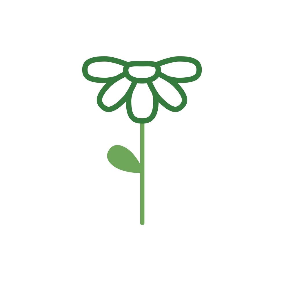 flor fofa com ícone de estilo de meia cor de primavera vetor