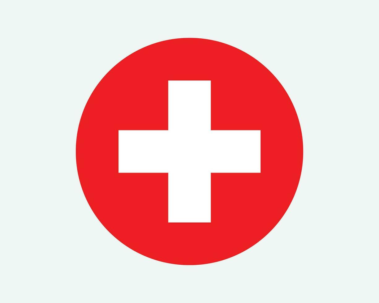 Suíça volta país bandeira. suíço círculo nacional bandeira. suíço confederação circular forma botão bandeira. eps vetor ilustração.