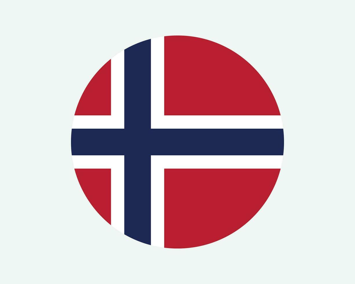 Noruega volta país bandeira. norueguês círculo nacional bandeira. reino do Noruega circular forma botão bandeira. eps vetor ilustração.