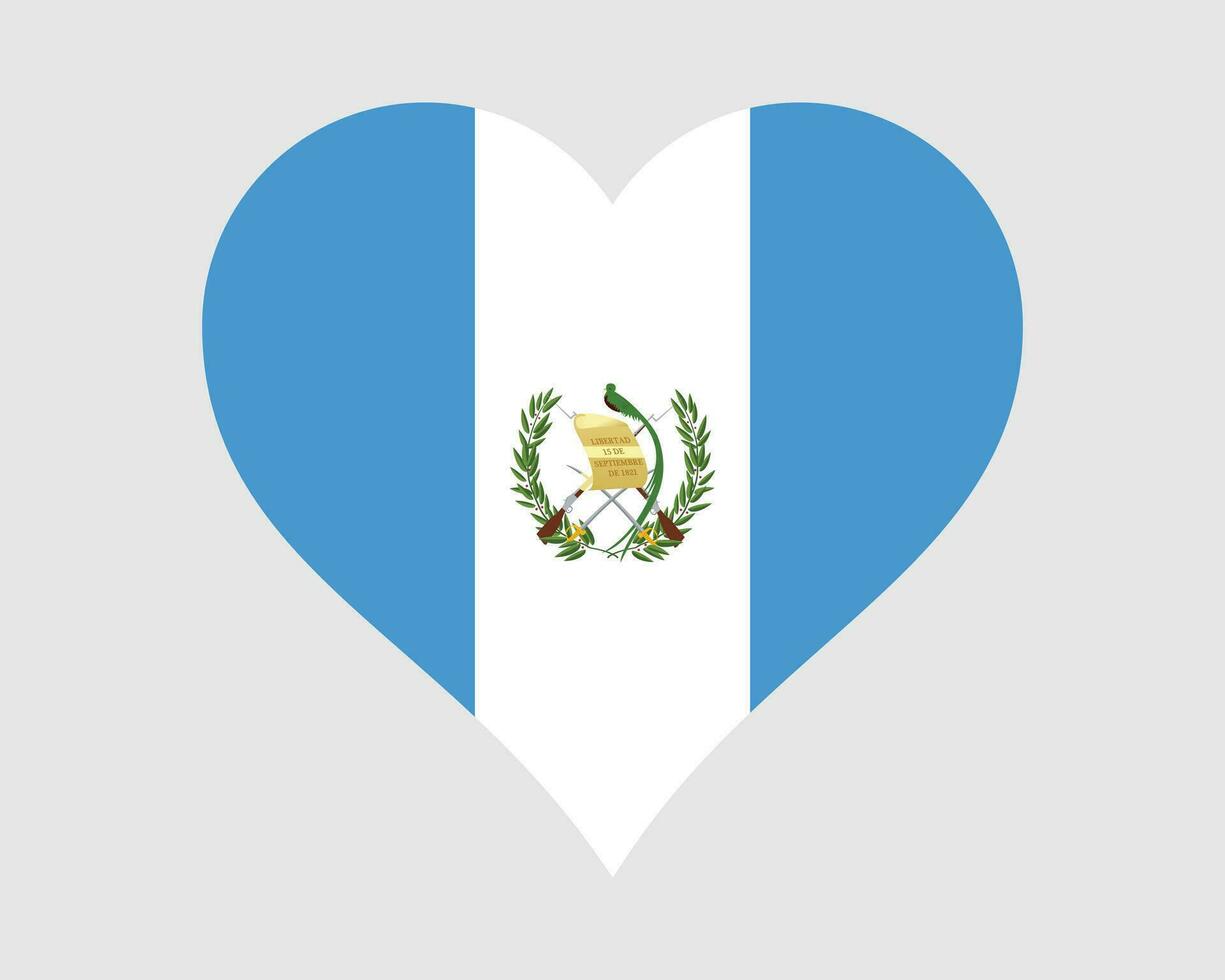 Guatemala coração bandeira. guatemalteco amor forma país nação nacional bandeira. república do Guatemala bandeira ícone placa símbolo. eps vetor ilustração.