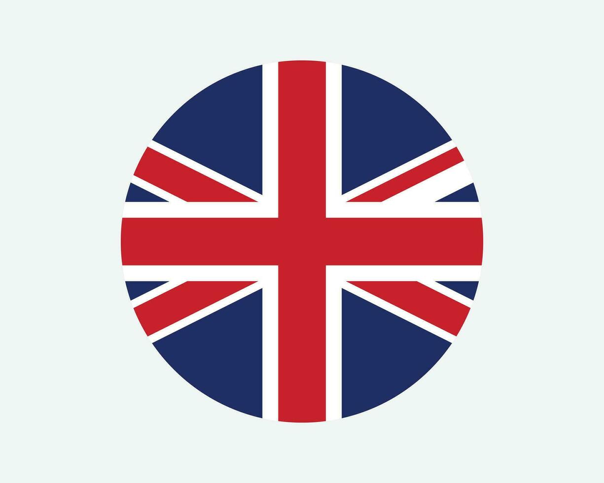 Unidos reino volta país bandeira. Reino Unido britânico círculo nacional bandeira. Unidos reino do ótimo Grã-Bretanha e norte Irlanda circular forma botão bandeira. eps vetor ilustração.