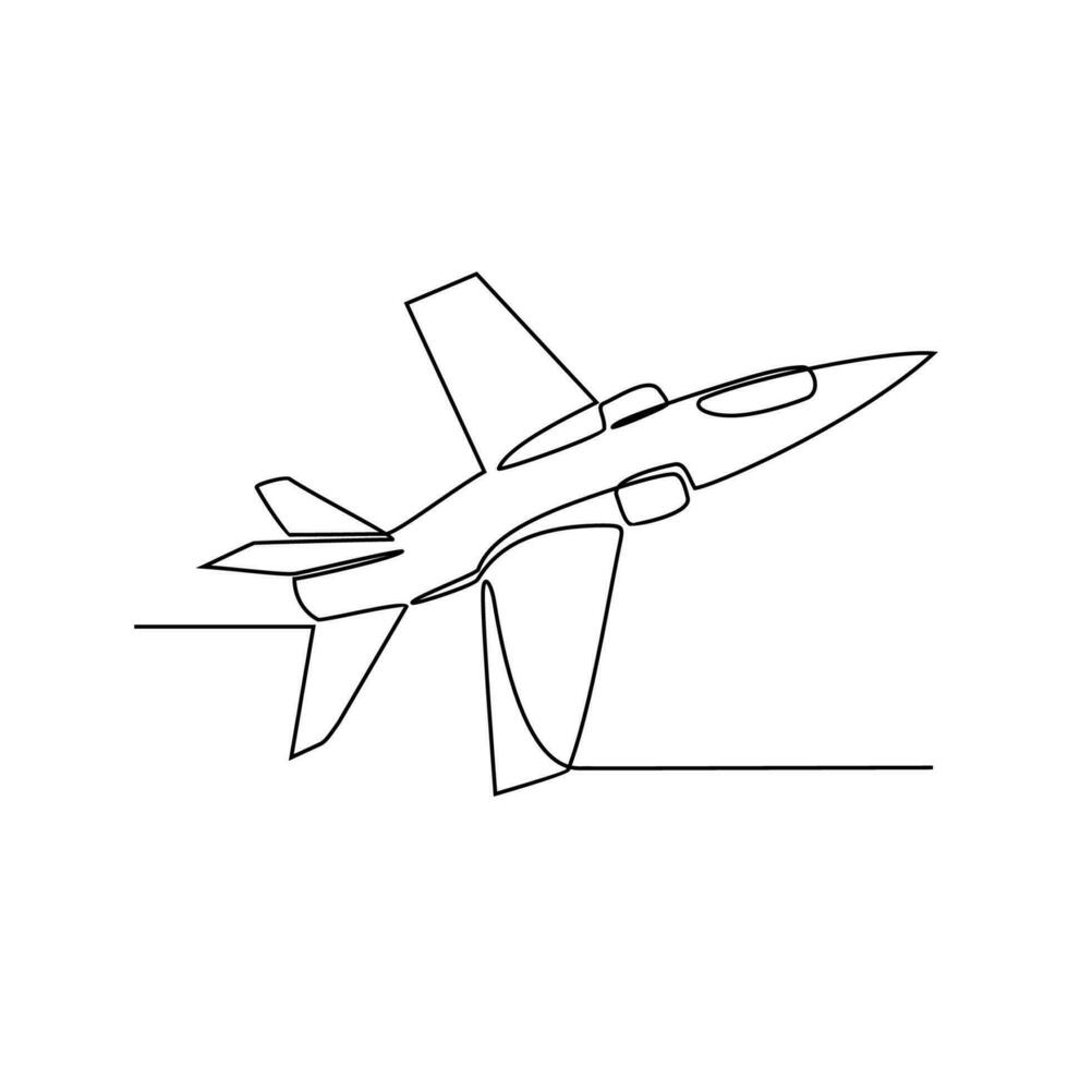 1 contínuo linha desenhando do avião Como ar veículo e transporte com branco background.air transporte Projeto dentro simples linear estilo.não coloração veículo Projeto conceito vetor ilustração